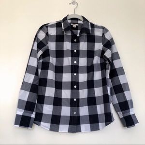 J Crew Buffalo Check Long Sleeve Button Up Size 6